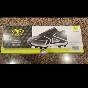 Athletic Works Youth Baseball Cleats Black and White size 13 NWT